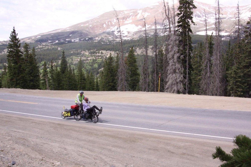 Mark and Julie cycling the Hoosier Pass in Colorado. Photo: Thane
