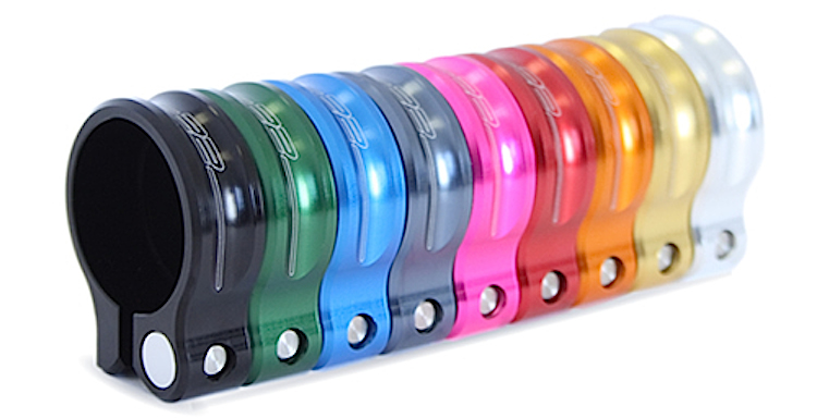 Atomic22 Seatpost Locks come in many anodised colours!