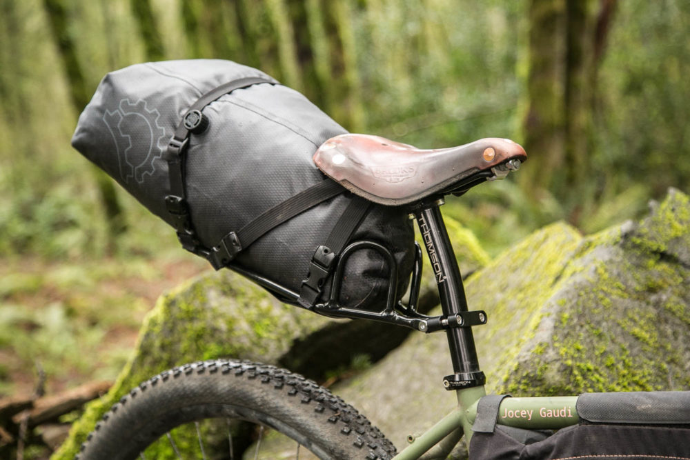 The PDW Bindle drybag rack is a more stable alternative to bikepacking saddle bags.