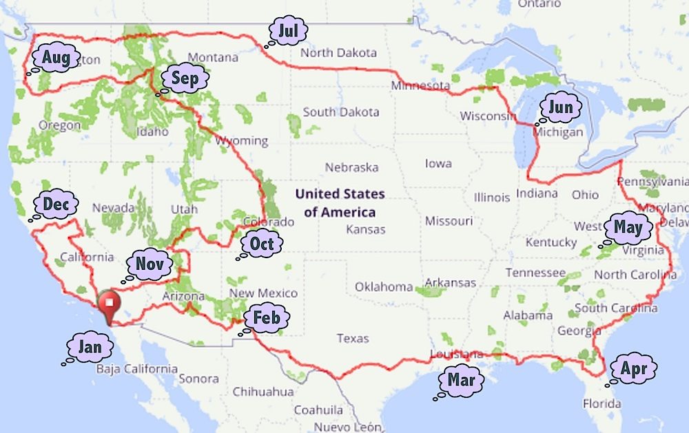 USA Bike Tour With Perfect Weather 